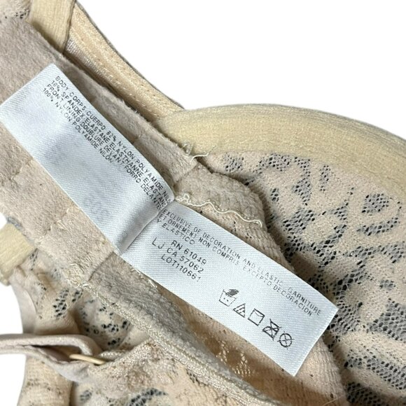 Wacoal Bra 32DD 851205 Halo Lace Mid Coverage Unlined Underwire Bra Beige - Picture 7 of 8